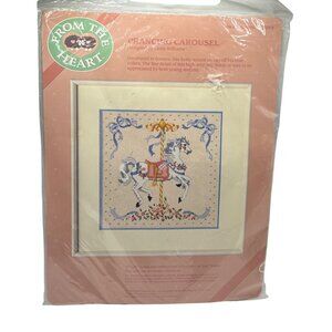 Prancing Carousel Needlepoint Kit By Linda Williams 10"x10" #52019